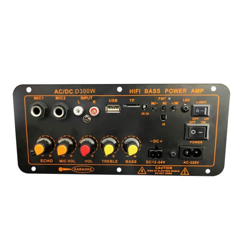 Blue.tooth Amplifier Board D300W Max 300W 220V/12V/24V Digital AMP Support Dual Microphone MP3 Player